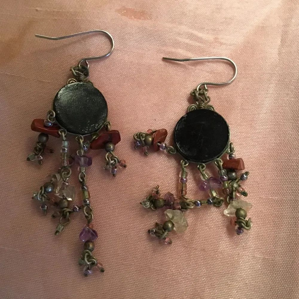 Silvertone Fishhook Dangle Earrings - Picture 5 of 5